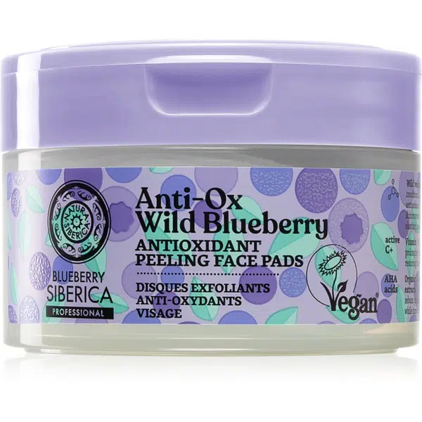 Natura Siberica Anti-Ox Wild Blueberry peelingové pleťové tampóny 20 ks