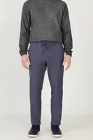 AC&Co / Altınyıldız Classics Men's Navy Blue Slim Fit Slim Fit Waist Tie Flexible Trousers