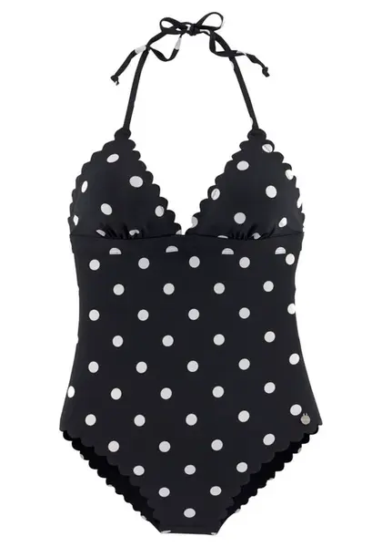 LASCANA Jednodielne plavky  čierna / biela