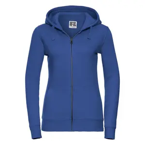 Blue women's hoodie with Authentic Russell zipper