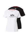 ALPHA INDUSTRIES Tričko  čierna / biela
