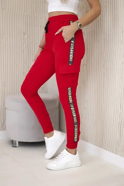 Kalhoty cargo červené