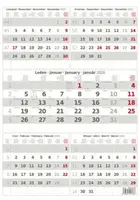 Kalendář nástěnný 2026 - Pětiměsíční šedý