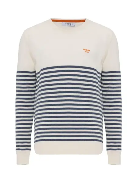 Moxx Paris Sveter  nebielená / námornícka modrá / oranžová