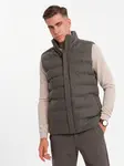 Ombre Men's quilted wool sleeveless jacket - olive melange