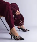 Gemre Black braided sandals with stones Ellania