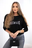 Kesi Włoski Halenka s nápisem Fantastic černý