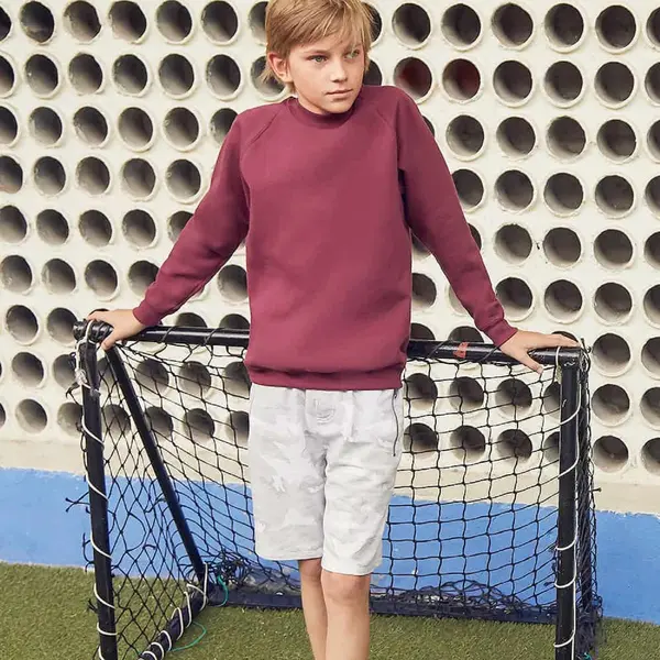 Burgundowa bluza dziecięca Raglan Sweat Fruit of the Loom