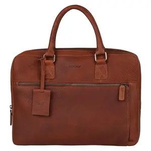 Pánska kožená taška na notebook Burkely Laptop - koňak