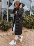 Černá dámská dlouhá prošívaná zimní bunda s kapucí Dstreet