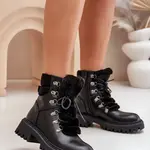 FI1 Zateplené kotníkové boty na zip z eko kůže černé Willatta