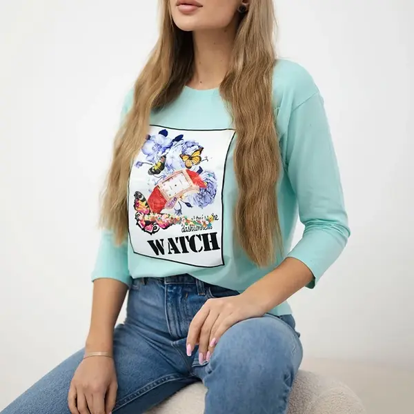 Halenka s grafikou 3D Watch mint