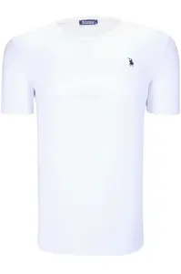 T8568 DEWBERRY V-NECK MEN'S T-SHIRT-PLAIN WHITE