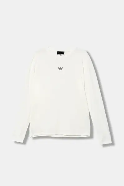 Detská bavlnená košeľa s dlhým rukávom Emporio Armani