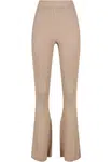 Women's ribbed knit leggings Bootcut lighttaupe