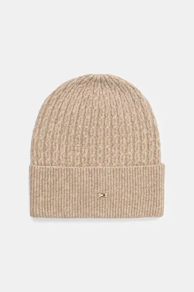 Čepice Tommy Hilfiger béžová barva, AW0AW17776