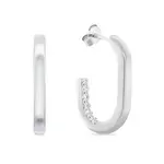 Brilio Silver Elegantní stříbrné oválné náušnice se zirkony EA992W