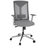 MID.YOU OTOČNÁ ŽIDLE, síťovina, plochá tkanina, šedá, bílá