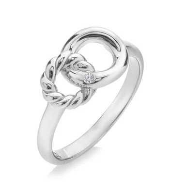 Hot Diamonds Stříbrný prsten s diamantem Propojené kruhy Willow DR289 54 mm