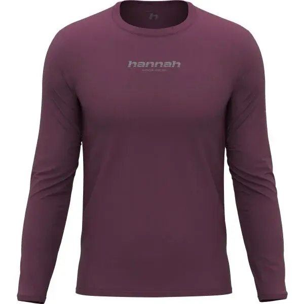 Hannah BINE L/S Pánské tričko s dlouhým rukávem, vínová, velikost