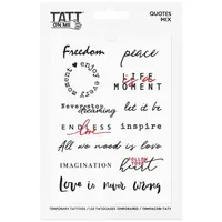 TATTonMe Voděodolné dočasné tetovačky Citace mix