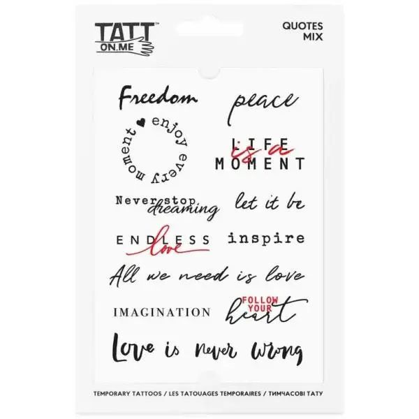 TATTonMe Voděodolné dočasné tetovačky Citace mix