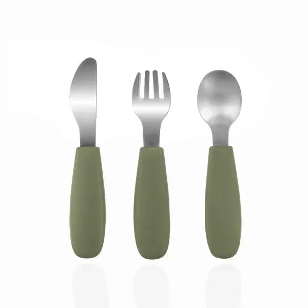 Silikonový dětský příbor, Forest Green