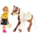 Panenka 13cm s koněm 14,5cm na kartě