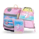 BAAGL SADA 3 Zippy Plus Rainbow Unicorn: aktovka, penál, sáček