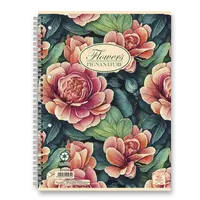 Kroužkový blok Pigna Nature Flowers - A4, linkovaný, 60 listů, mix motivů
