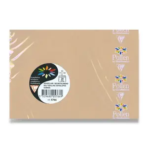 Barevná obálka Clairefontaine, C6, samolepicí, 20 ks - karamel