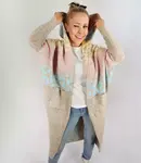 Pri Long cardigan colorful leopard sweater with wool