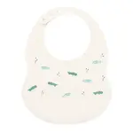 NATTOU Silikonový bryndák s zapínáním bílý bez BPA