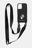 Obal na telefon Karl Lagerfeld iPhone 16 6.1" černá barva, KLHCP16SSAKCPBK