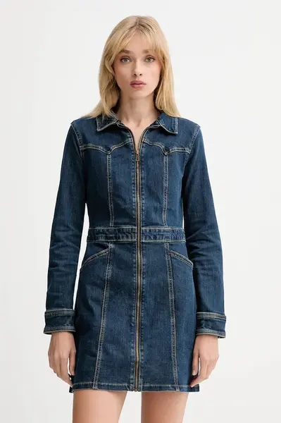Džínové šaty Levi's modrá barva, mini, přiléhavé, 003S6