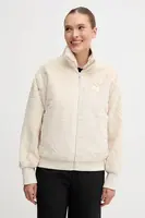 Bunda Puma béžová barva, přechodná, oversize, 632169
