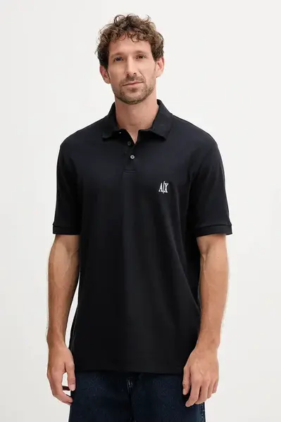Bavlněné polo tričko Armani Exchange černá barva, XM000367 AF13022