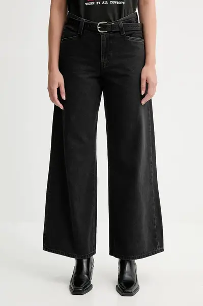 Džíny Levi's 94 BAGGY WIDE LEG dámské, černá barva, A5929.0006