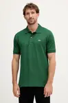 Bavlněné polo tričko Lacoste zelená barva, L1212-001