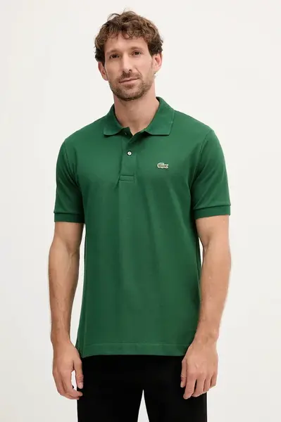 Bavlněné polo tričko Lacoste zelená barva, L1212-001