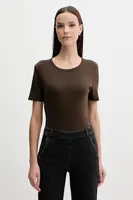 Bavlněné tričko United Colors of Benetton dámské, fialová barva, 3GA2E16A0