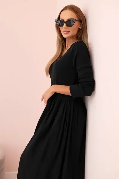 Kesi Włoski Šaty dlouhé na ramínka švestková