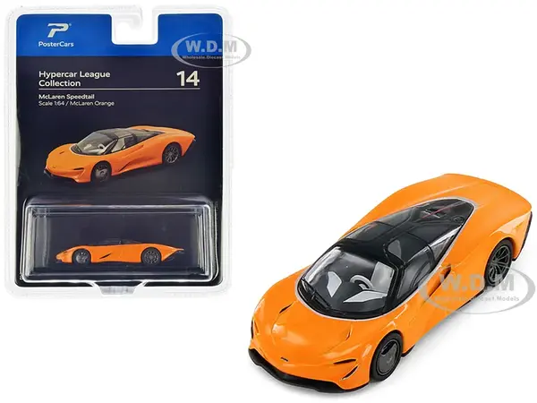 McLaren Speedtail McLaren Orange with Black Top "Hypercar League Collection" 1/64 Diecast Model Car by PosterCars