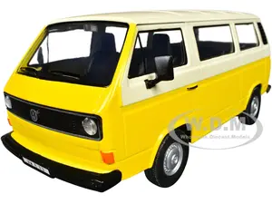 Volkswagen Type 2 (T3) Van Yellow and Beige "Timeless Legends" Series 1/24 Diecast Model Car by Motormax