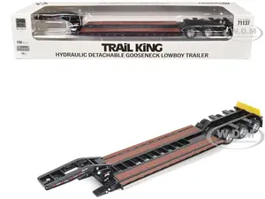 Trail King TK120 Hydraulic Detachable Gooseneck Lowboy Trailer Black (Outrigger Version) "Transport Series" 1/50 Diecast Model by Diecast Masters