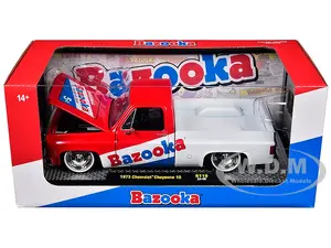 1973 Chevrolet Cheyenne 10 Pickup Truck Red and Blue with White Stripe "Bazooka Bubble Gum" Limited Edition to 6250 pieces Worldwide 1/24 Diecast Mod