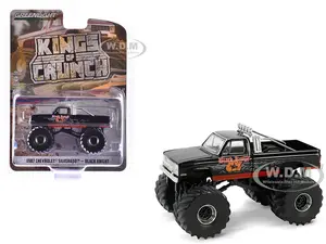 1987 Chevrolet Silverado Monster Truck Black "Black Knight" "Kings of Crunch" Series 15 1/64 Diecast Model Car by Greenlight
