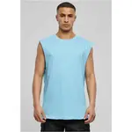 Baltic Blue Sleeveless T-shirt with Open Edge