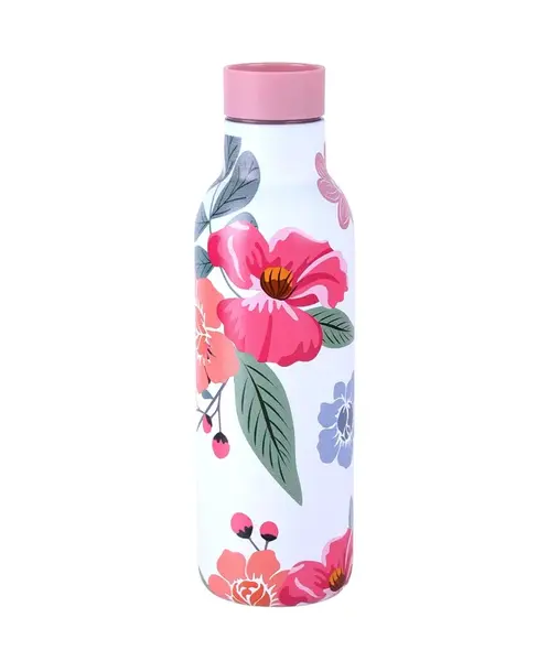 Kitchisimo Termoska 480 ml 1 ks růžová s květinami