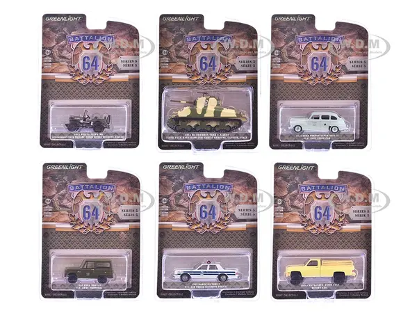 "Battalion 64" Series 5 Set of 6 pieces 1/64 Diecast Models by Greenlight